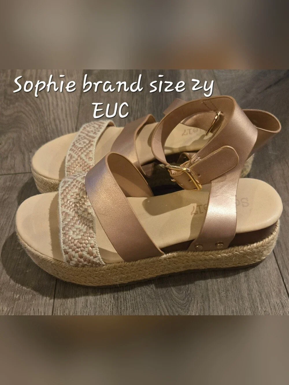 Girls Metallic Rose Gold Platform Sandals
